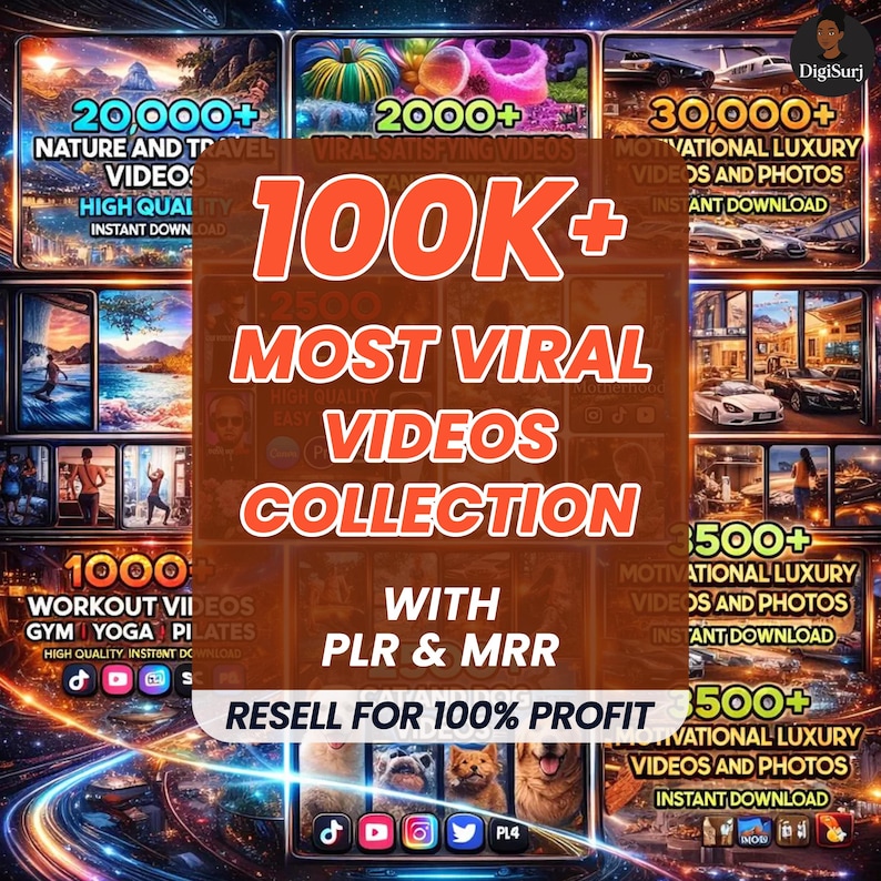 100,000+ Viral Reels Bundle PLR MRR, AI Animated Content, Viral reels, TikTok, Instagram, YouTube