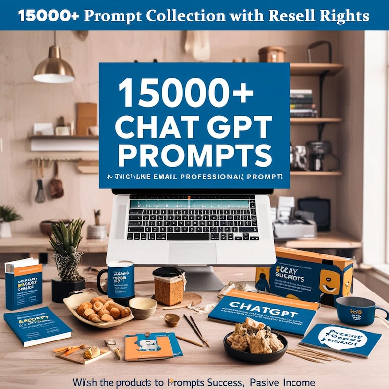 15,000+ Prompts Bundle, AI Business Guide, PLR/Resell Rights (Digital Download)