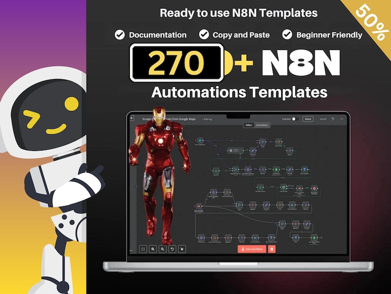 n8n AI Automation Workflows: 270+ Ready-to-Use Business Solutions (Digital Download, PLR/MRR Rights Included)