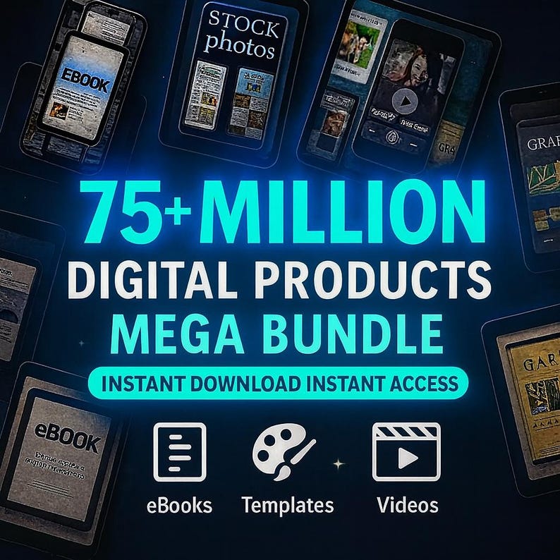 75M+ Digital Products Mega Bundle: PLR MRR, Ebooks, Templates (Instant Download)