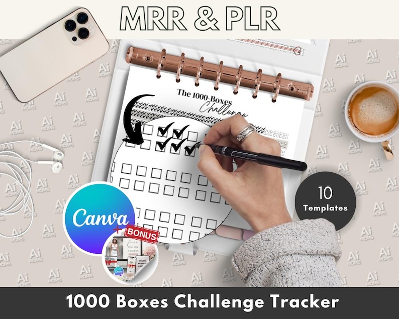 1000 Boxes Challenge Tracker: Goal Progress Printable (Digital Download)
