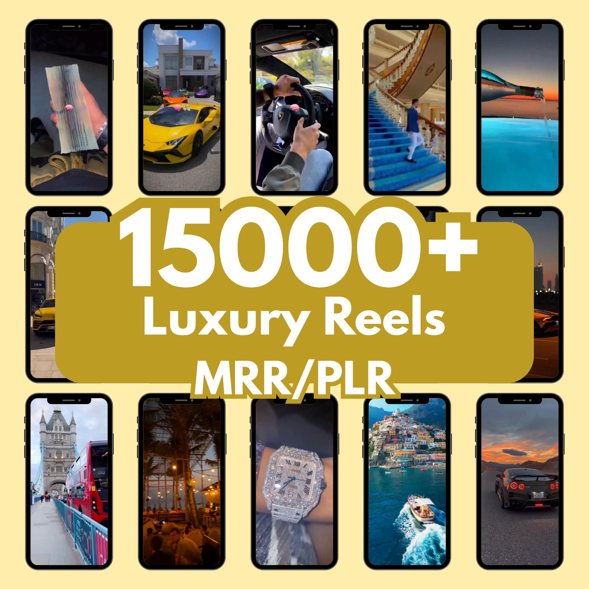 15000 Luxury Rich Lifestyle faceless reels bundle, Cars, Yacht, luxury, vacation, faceless digital marketing reels, instagram reels mrr plr