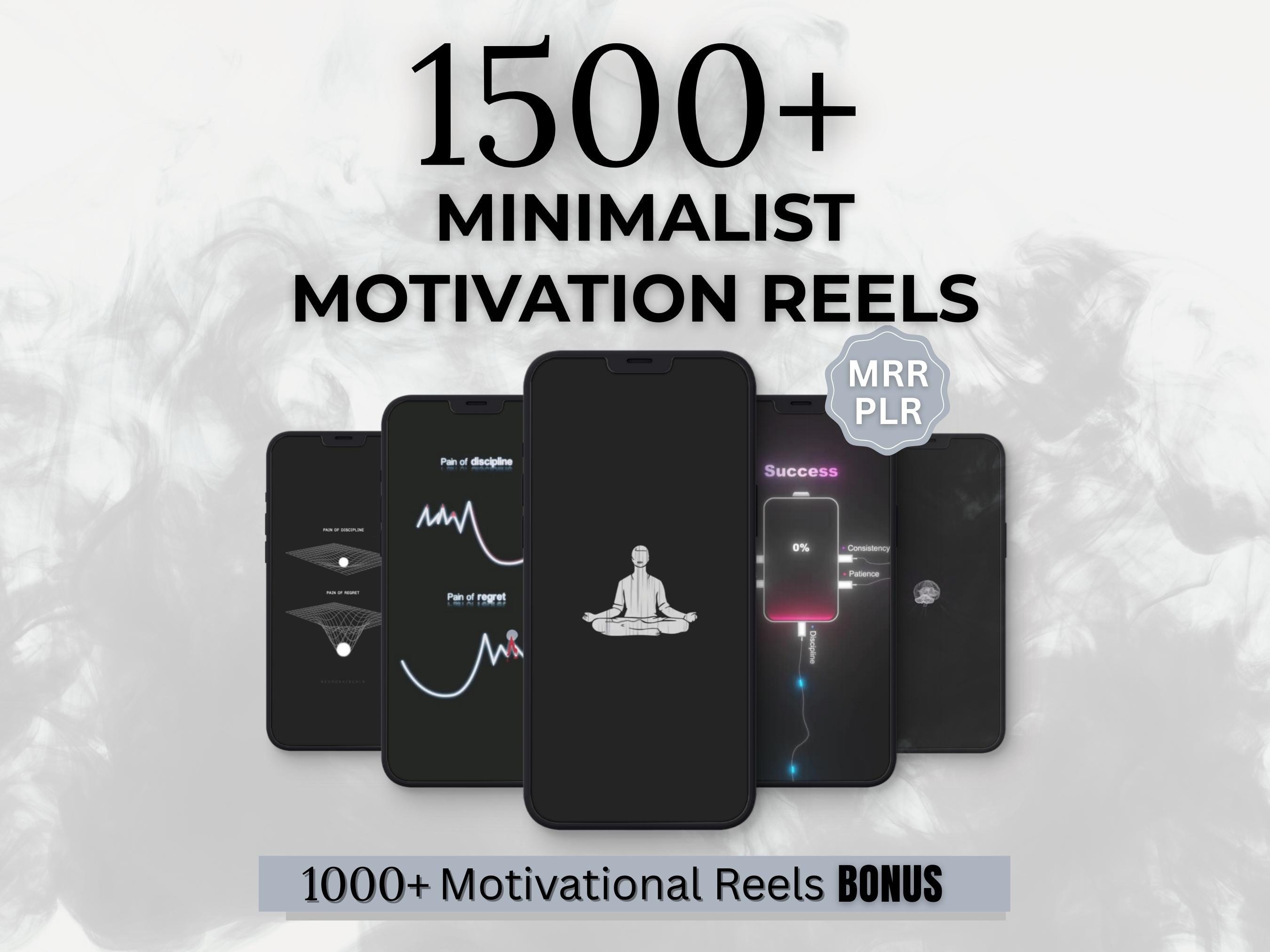 1500+ Animated Motivational Faceless Reels, Animation Video Content, MRR/PLR, Digital Download for Reels, TikTok, Shorts, Minimalist Reel