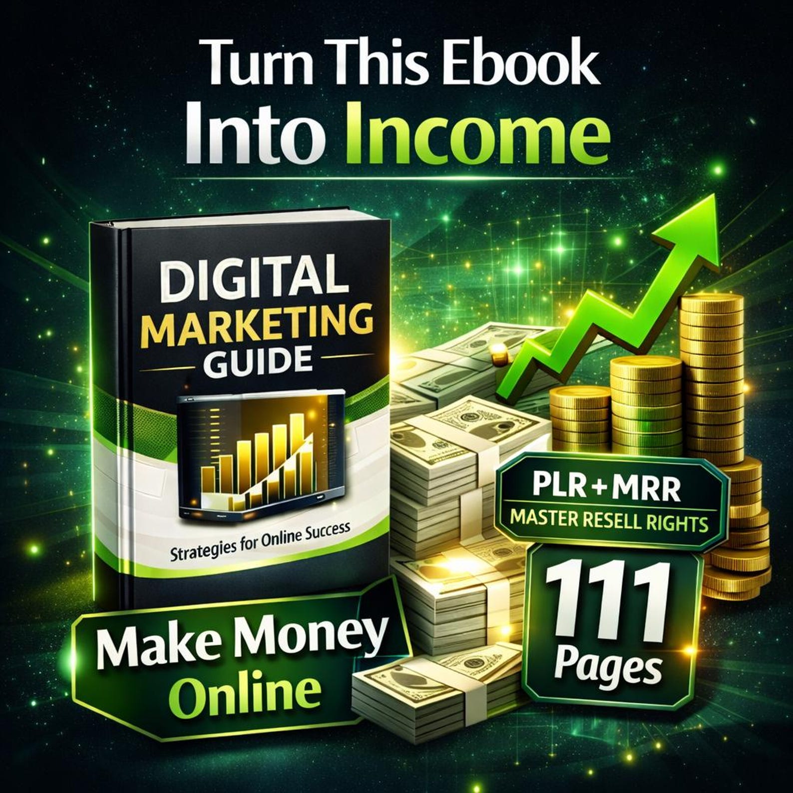 Make Money Online Ebook PLR MRR English | 111 Page Canva Editable Digital Product | Passive Income Resell Rights