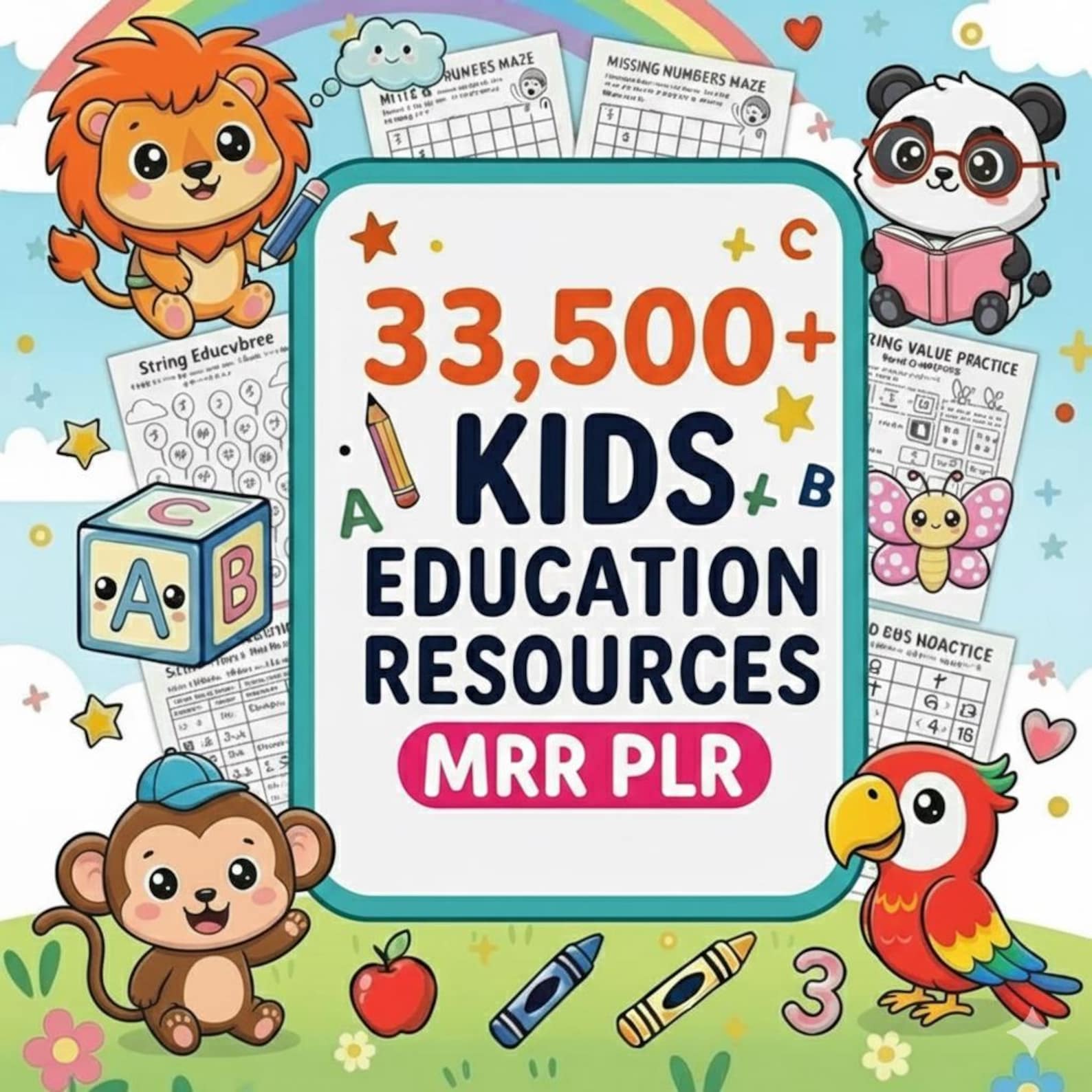 33,500+ Kids Educational Printables Bundle Worksheets, Classroom Activities & Learning Resources | Printable | PLR + MRR